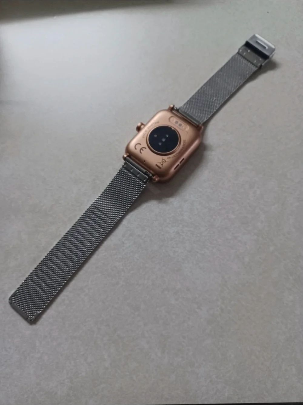 Smartwatch with Rose Gold Case & Stainless Steel Mesh Band